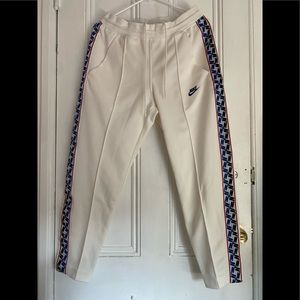 Nike Sportswear Mens Taped Logo Cream Track Pants